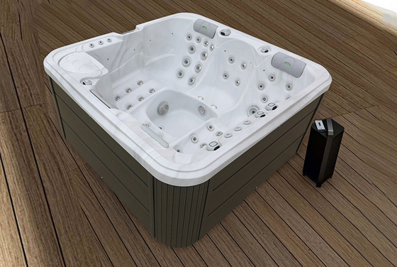 Beyaz Açık Hava Spa Sıcak Tub Akrilik Spa Balboa Sistemi 54 Toplam Jetler