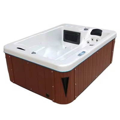 Aile için 2 salonlu bahçe sıcak küvetler Dış masaj spa havuzları LED ışıkları olan bağımsız küvetler