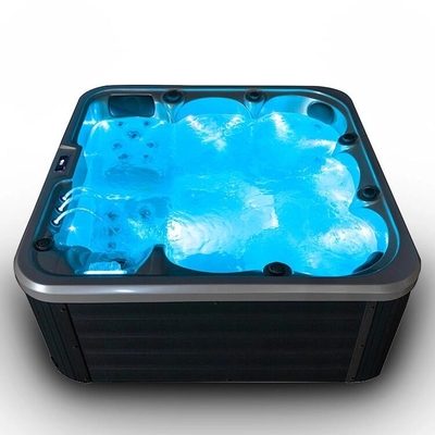 Açık Açık Akrilik Sıcak Havuz Spa Özel Jacuzzi Açık Açık Havuz Spa 6 kişilik Masaj Spa LED Işıklı Sıcak Havuz