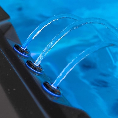 Açık Açık Akrilik Sıcak Havuz Spa Özel Jacuzzi Açık Açık Havuz Spa 6 kişilik Masaj Spa LED Işıklı Sıcak Havuz