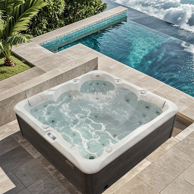 Akrilik 5 kişilik açık hava yüzme alanı Spa havuzu Bahçe rahatlama masajı Whirlpool sıcak küvetler