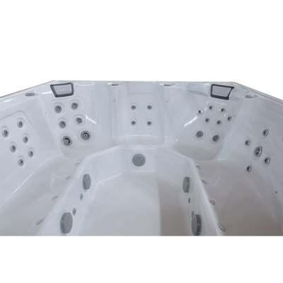 Ergonomik 8 kişilik oturma alanı Okyanus Dalgası Kabuklu Açık Acrylic Whirlpool
