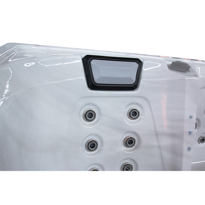 Ergonomik 8 kişilik oturma alanı Okyanus Dalgası Kabuklu Açık Acrylic Whirlpool