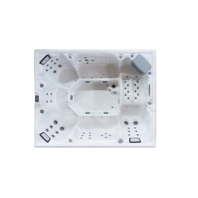 Ergonomik 8 kişilik oturma alanı Okyanus Dalgası Kabuklu Açık Acrylic Whirlpool