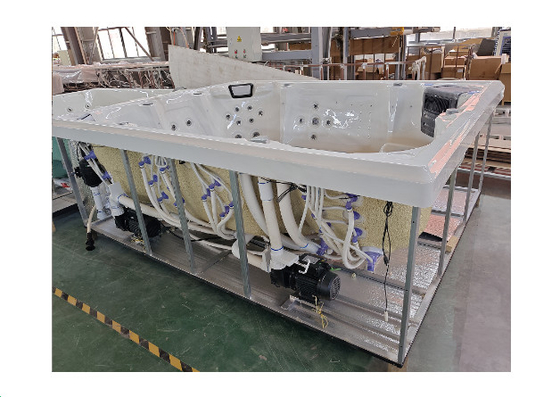Ergonomik 8 kişilik oturma alanı Okyanus Dalgası Kabuklu Açık Acrylic Whirlpool