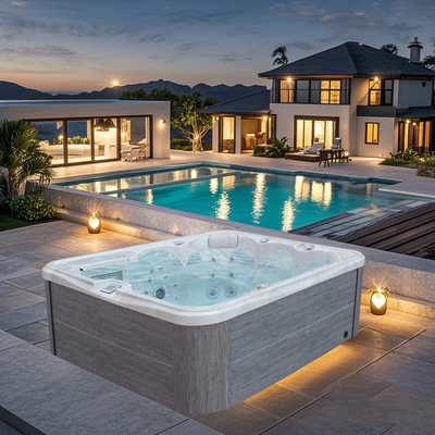 6 kişi Pearl Akrilik Sıcak Tub Whirlpool Hidroterapi Masaj Spa